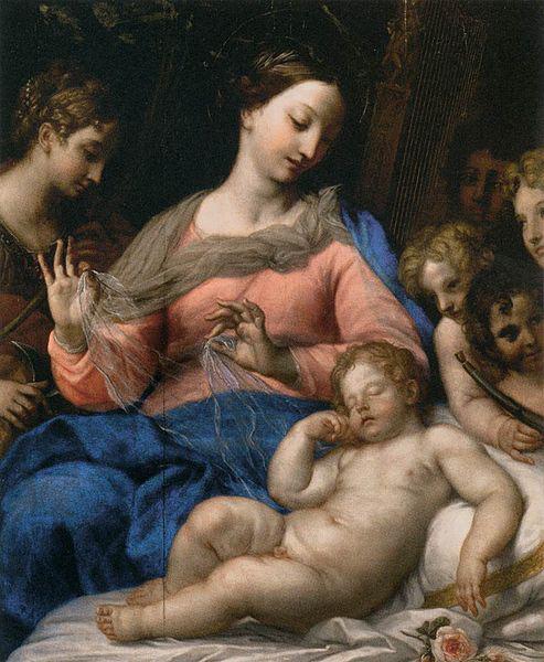 Carlo Maratta The Sleep of the Infant Jesus, with Musician Angels oil painting picture